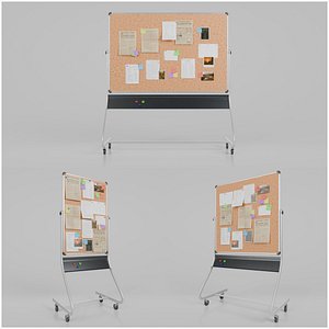 3D Double-Sided Metal Corkboard Trio - Customizable Pin Board Set