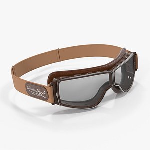 3D brown pilot goggles model