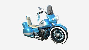 3D Motorcycle Cartoon B08 Blue White - Custom Vehicle Design