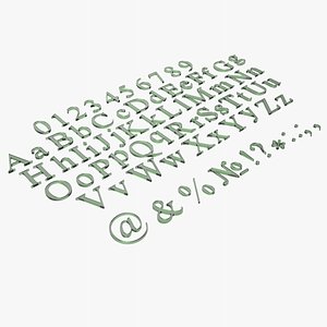 3D Alphabet glass 5 model