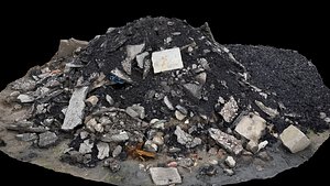 asphalt debris pile ground photogrammetry 3D model