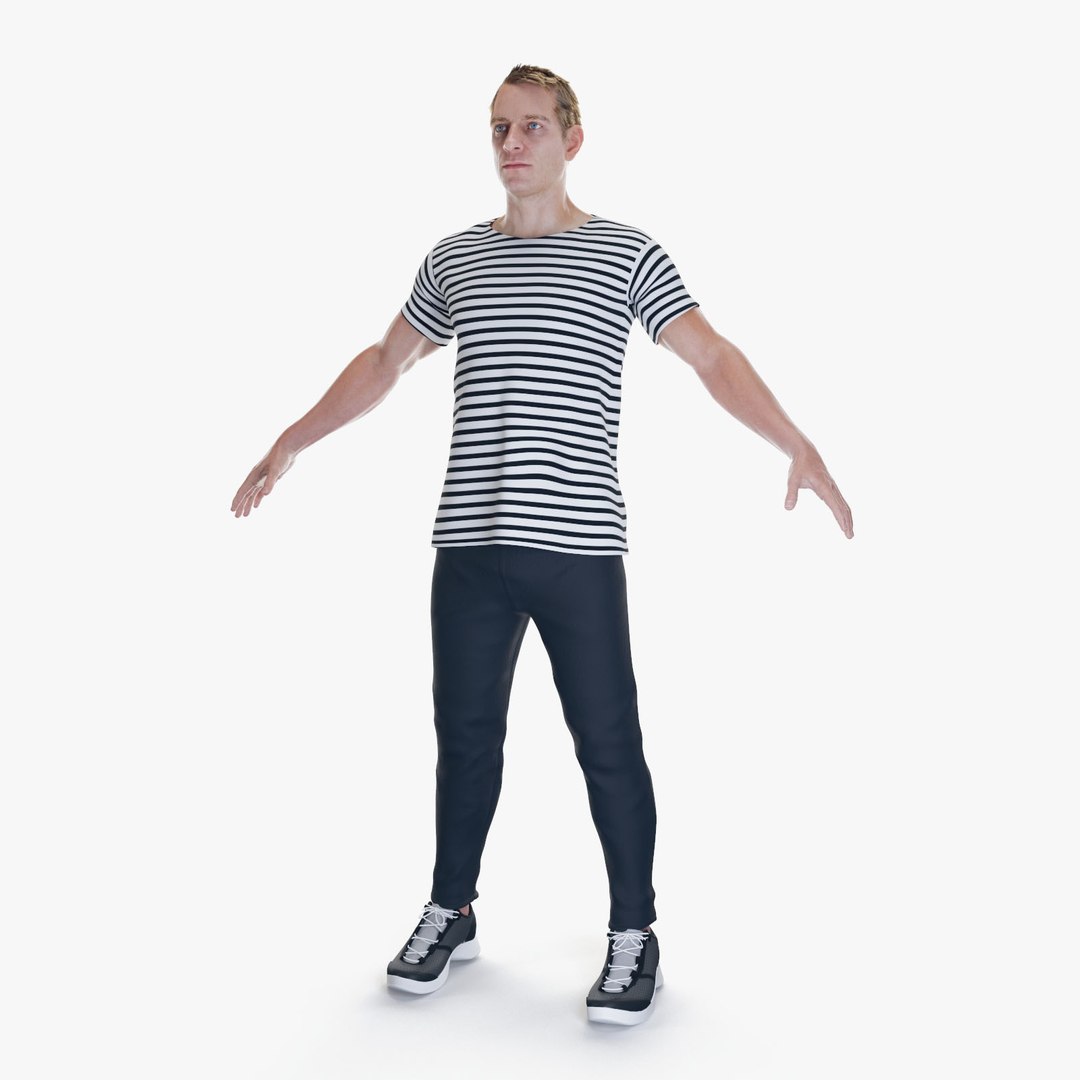 Male Casual Spring Clothing Model - TurboSquid 2158973