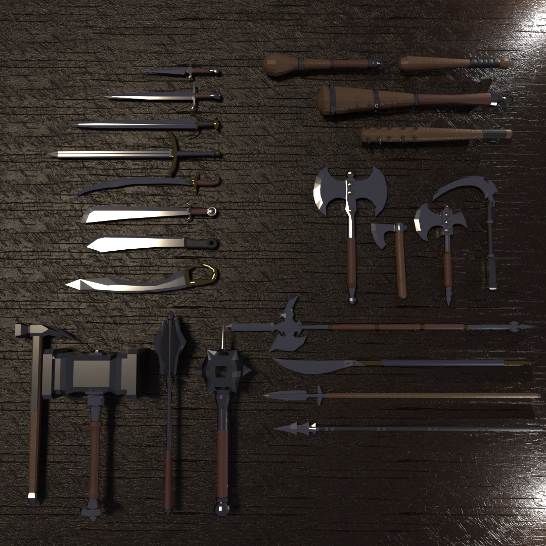 3D medieval rpg weapons package - TurboSquid 1264681