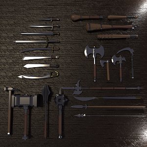 3D medieval rpg weapons package