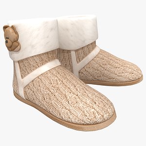 3D Knitted Boots Slippers model