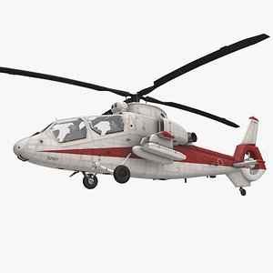3D Helicopter OH-1 JGSDF White Basic Animation --446--