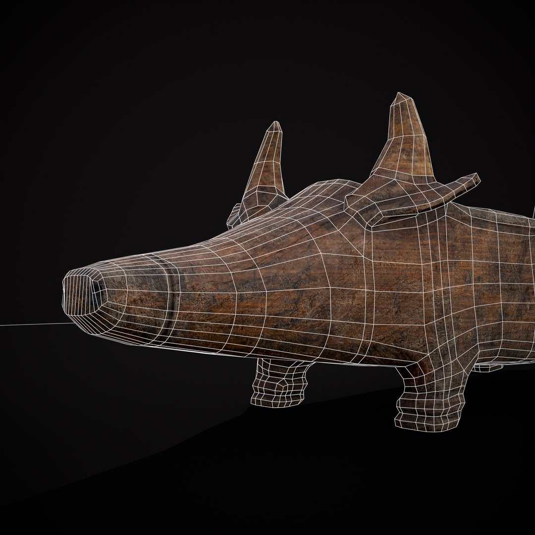 Medieval Carved Pig Container model - TurboSquid 2078332