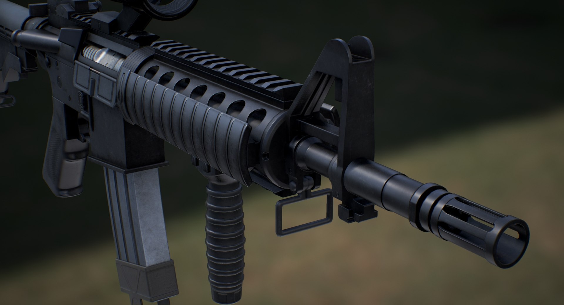 m4 rifle custum 3d model