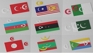 Islamic Muslim Countries Flags Collection