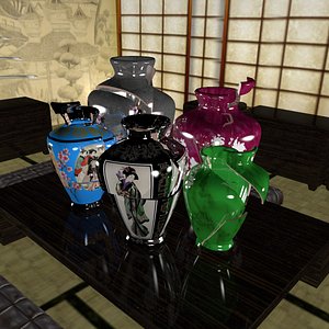vases japanese 3D model