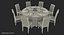 3D dining served table chairs model