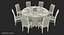 3D dining served table chairs model