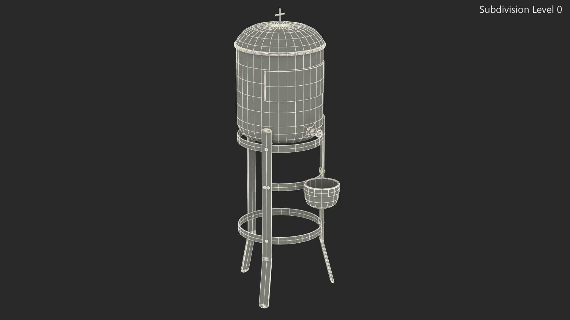 Holy Water Tank With Stand 3D - TurboSquid 1875595