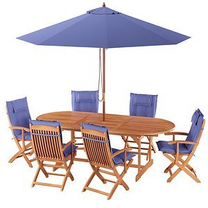 garden set dining 3D model