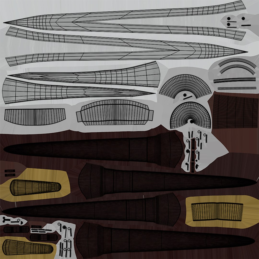 3D 5 Fantasy Swords All PBR Unity UE Textures Included model ...