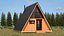 A Frame Cabin with Deck 3D model