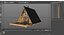 A Frame Cabin with Deck 3D model