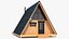 A Frame Cabin with Deck 3D model