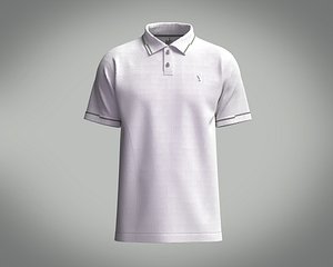 Mens Polo Shirt-White 3D