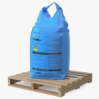 Blue Fertilizer Bulk Bag on Wooden Pallet