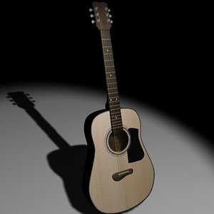 acoustic guitar 3d max