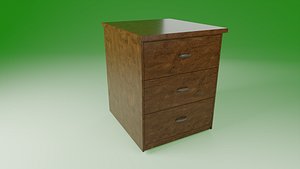 Wooden nightstand Low-poly