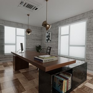 Modern Office Interior Cabin High Detailed 3D model