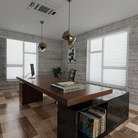 Modern Office Interior Cabin High Detailed