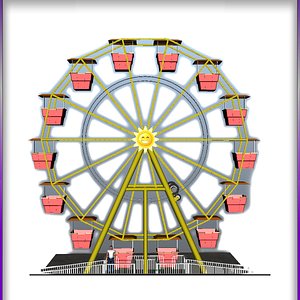Classic carnival Ferris Wheel 3D