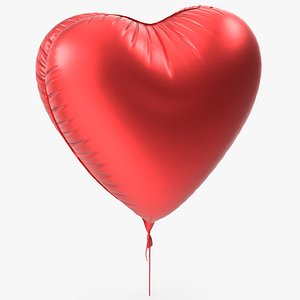 Red Heart Foil Balloon 3D
