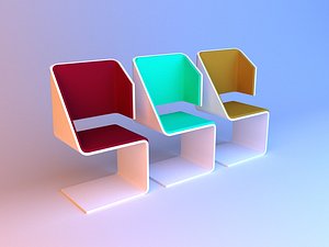 Loft color chairs 3D model