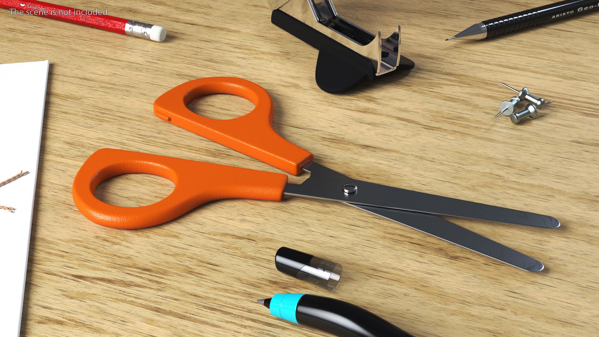 3D Orange Color Scissors model - TurboSquid 2130645