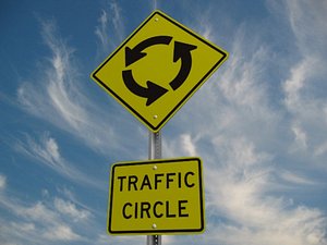 Traffic Circle Road Sign