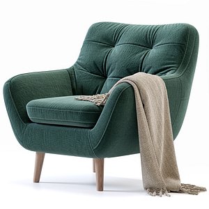 3D Armchair Vitio Velevet Ocean