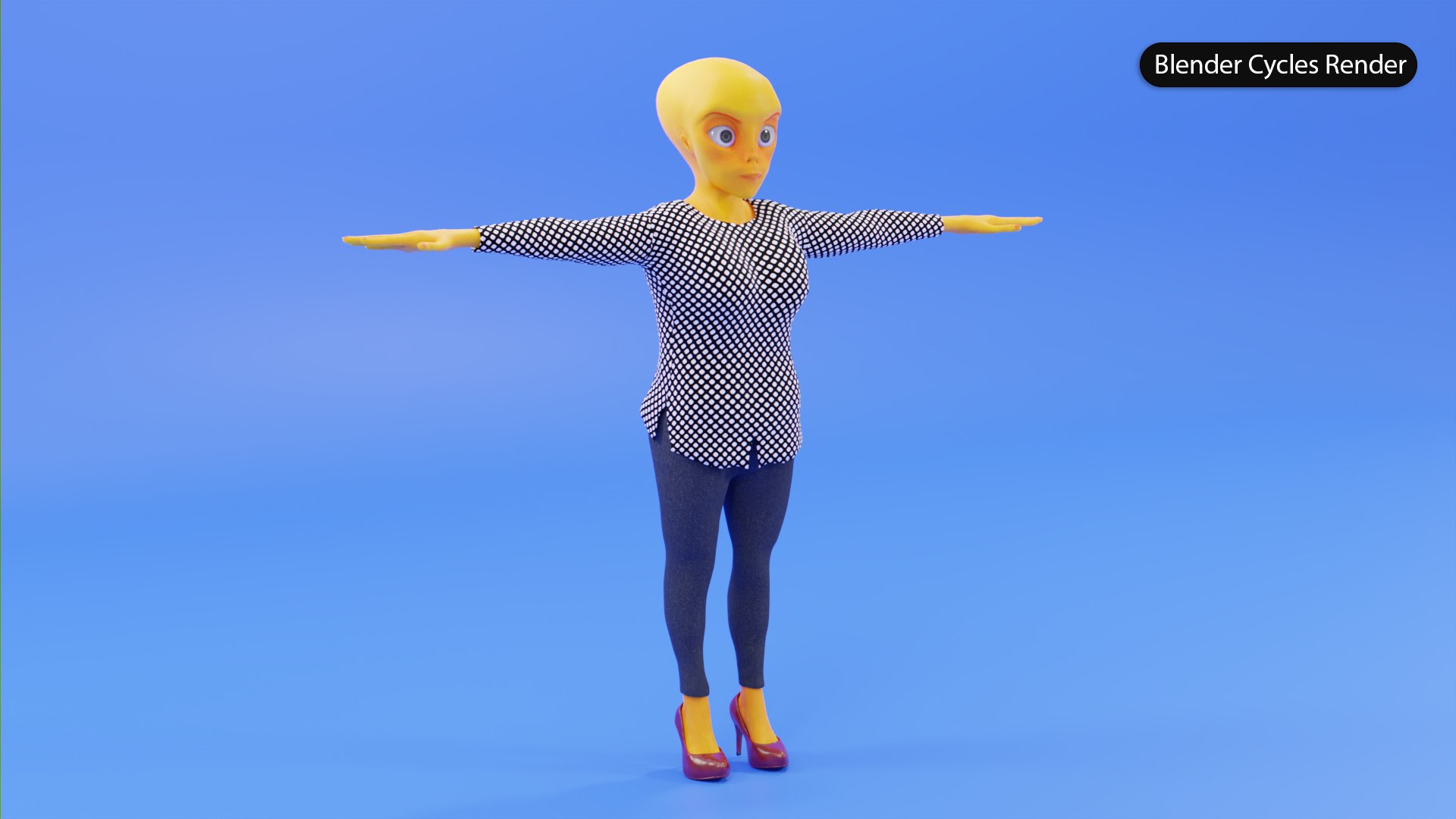 Alien Female Cartoon 3D model https://p.turbosquid.com/ts-thumb/md/z0EaoW/fu/alieninshirtrightfull/jpg/1678707503/1920x1080/fit_q87/93a1ec39f17f080e71f5cd42ccae4236d875294c/alieninshirtrightfull.jpg