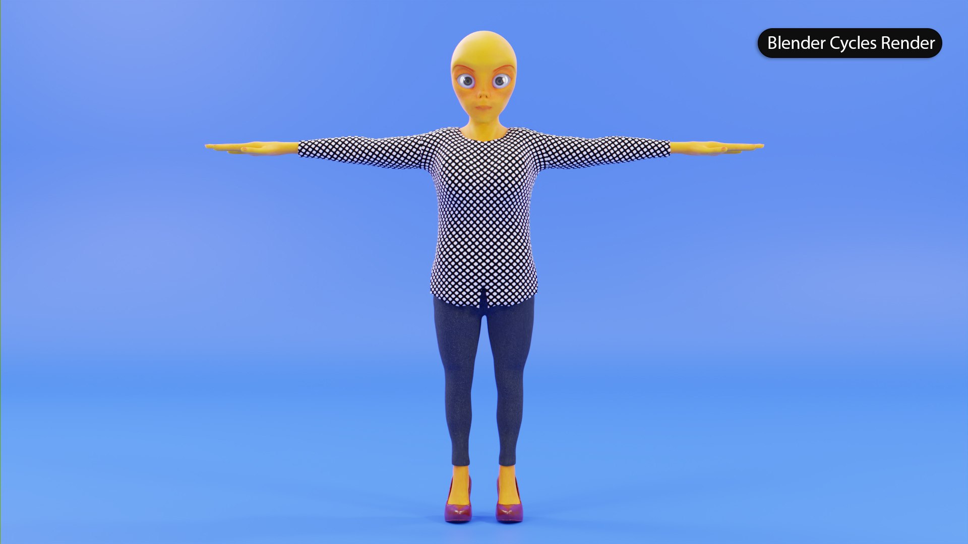 Alien Female Cartoon 3D model https://p.turbosquid.com/ts-thumb/md/z0EaoW/jG/alieninshirtfullfront/jpg/1678707499/1920x1080/fit_q87/547a1f68acd38c229e101575c37c106e7d1cd02c/alieninshirtfullfront.jpg