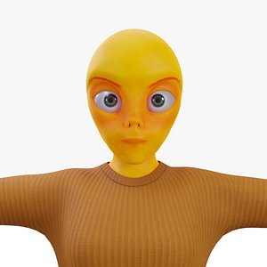 Alien Female Cartoon 3D model