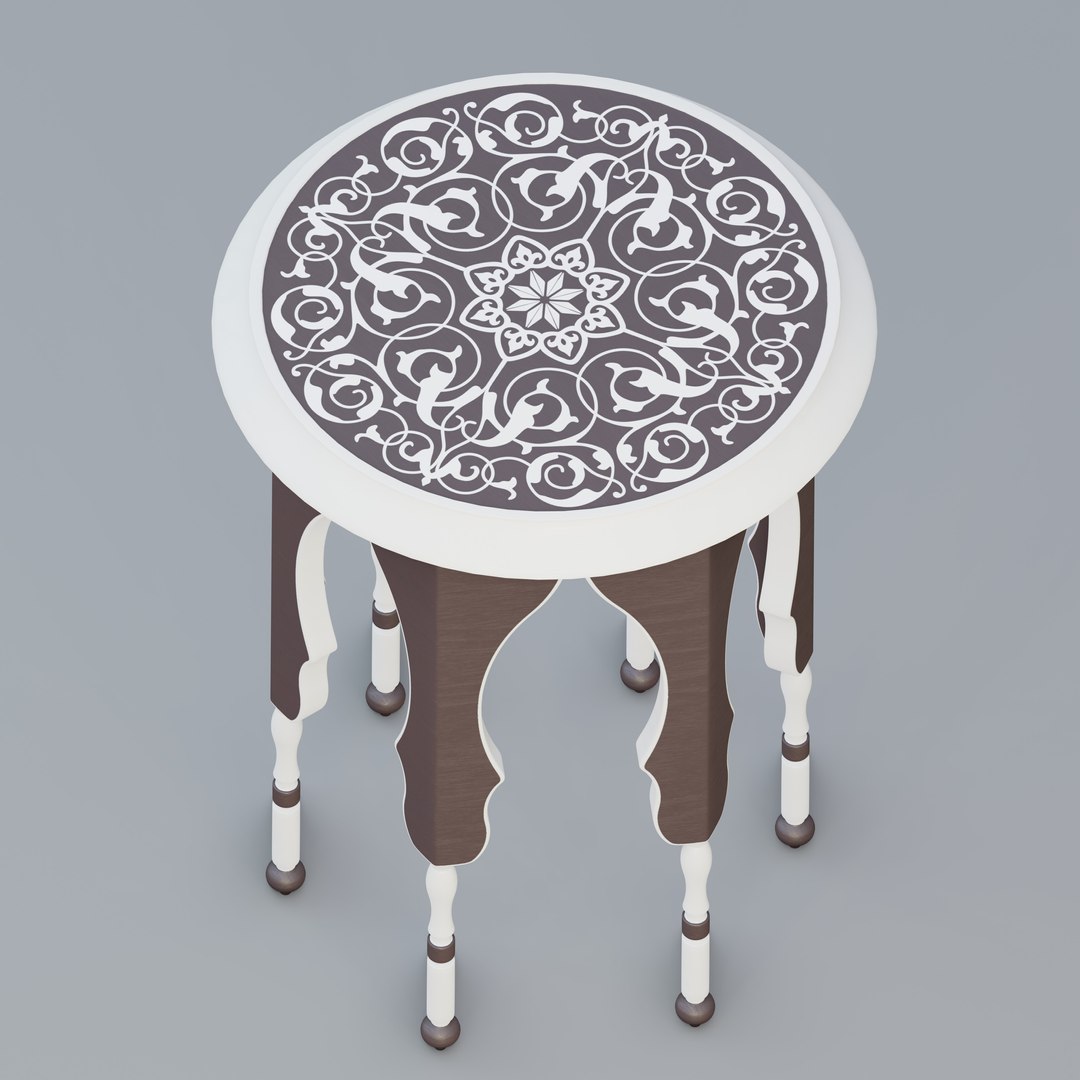 3D Model Moroccan Round Side Table - TurboSquid 1736142