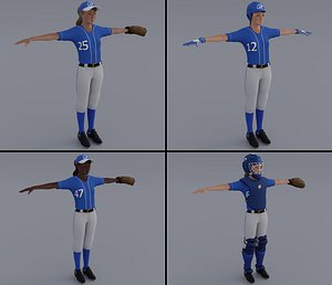 Female Softball Players Pack - Rigged