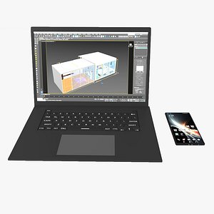 3D Laptop-Smartphone model