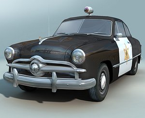 3d model retro police car