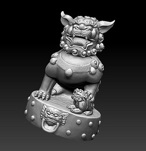 3D guardian lion model