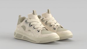 3D Skater Pale Yellow Shoe Sneaker