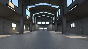 Warehouse Interior Low-poly 3D model