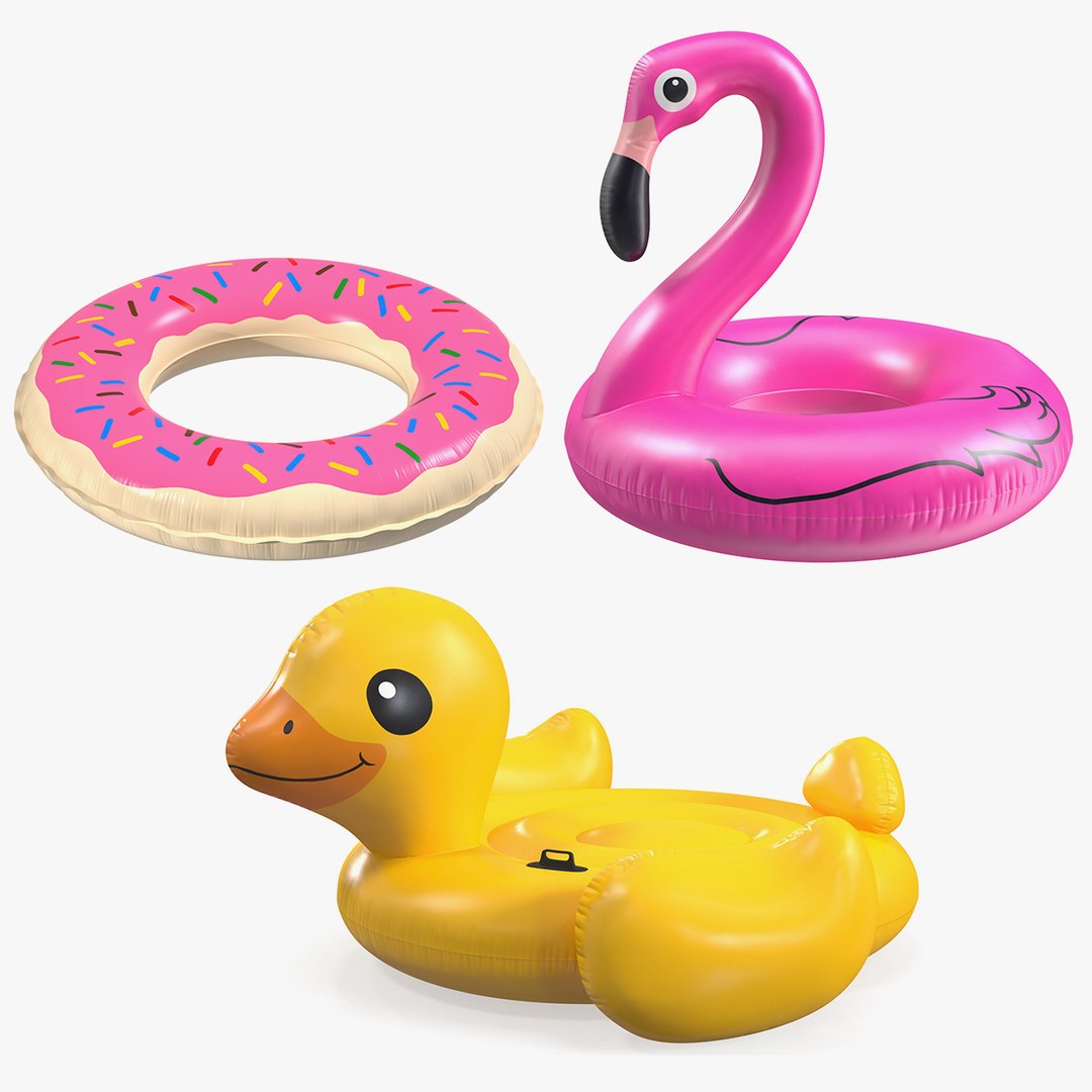 Swimming Pool Floats Collection 3D model preview