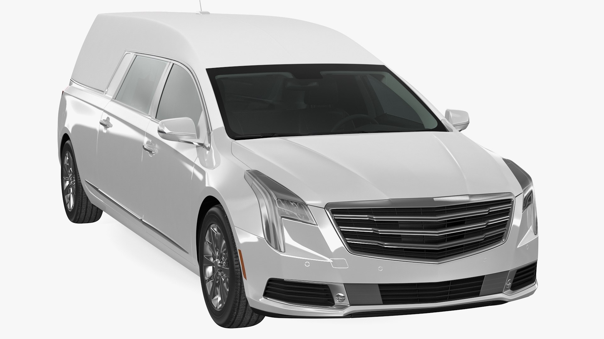 White Luxury Hearse Car Generic 3D model preview