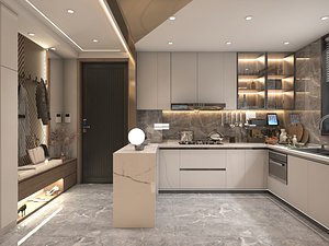 Kitchen and vestibule 3D model