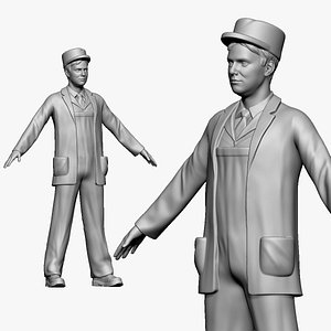 3D 001137 postman in old style