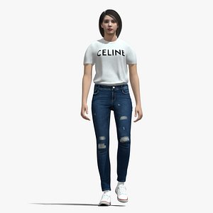 Casual girl walking