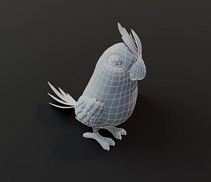 Cartoon Parrot Bird Base Mesh 3D Model